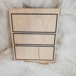 NWT Stamp It! '#M1708 Block Group #8' Three Rectangle Wooden Stamp